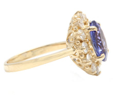 Load image into Gallery viewer, 4.15 Carats Natural Very Nice Looking Tanzanite and Diamond 14K Solid Yellow Gold Ring