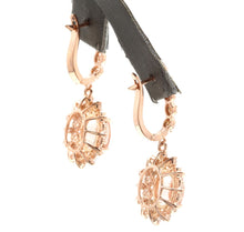 Load image into Gallery viewer, 7.50 Carats Natural Morganite and Diamond 14K Solid Rose Gold Earrings