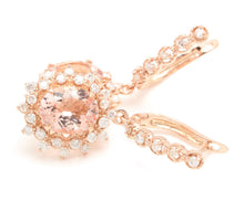 Load image into Gallery viewer, 7.50 Carats Natural Morganite and Diamond 14K Solid Rose Gold Earrings