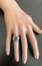 Load image into Gallery viewer, 6.90 Carats Natural Very Nice Looking Blue Zircon and Diamond 14K Yellow Gold Ring