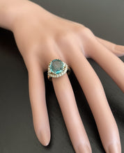 Load image into Gallery viewer, 6.90 Carats Natural Very Nice Looking Blue Zircon and Diamond 14K Yellow Gold Ring