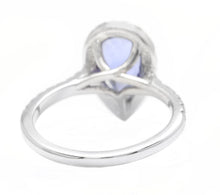 Load image into Gallery viewer, 2.90 Carats Natural Very Nice Looking Tanzanite and Diamond 14K Solid White Gold Ring
