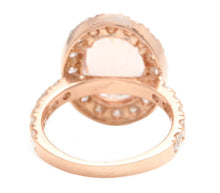 Load image into Gallery viewer, 7.80 Carats Impressive Natural Morganite and Diamond 14K Solid Rose Gold Ring