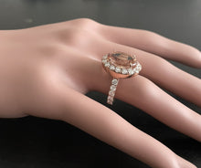 Load image into Gallery viewer, 7.80 Carats Impressive Natural Morganite and Diamond 14K Solid Rose Gold Ring