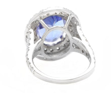 Load image into Gallery viewer, 7.00 Carats Natural Very Nice Looking Tanzanite and Diamond 14K Solid White Gold Ring