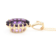 Load image into Gallery viewer, 12.20Ct Natural Amethyst and Diamond 14K Solid Yellow Gold Necklace
