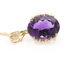 Load image into Gallery viewer, 12.20Ct Natural Amethyst and Diamond 14K Solid Yellow Gold Necklace