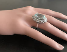 Load image into Gallery viewer, 11.10 Carats Exquisite Natural Aquamarine and Diamond 14K Solid White Gold Ring