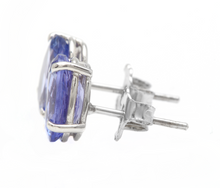 Load image into Gallery viewer, 4.00 Carats Natural Tanzanite 14K Solid White Gold Stud Earrings