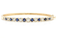 Load image into Gallery viewer, 4.00ct Natural Diamond and Sapphire 14k Solid Yellow Gold Bracelet