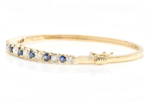 Load image into Gallery viewer, 4.00ct Natural Diamond and Sapphire 14k Solid Yellow Gold Bracelet