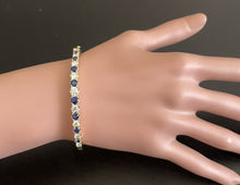 Load image into Gallery viewer, 4.00ct Natural Diamond and Sapphire 14k Solid Yellow Gold Bracelet