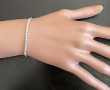 Load image into Gallery viewer, 0.90 Carats Stunning Natural Diamond 14K Solid White Gold Tennis Paperclip Style Bracelet