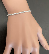 Load image into Gallery viewer, 0.90 Carats Stunning Natural Diamond 14K Solid White Gold Tennis Paperclip Style Bracelet