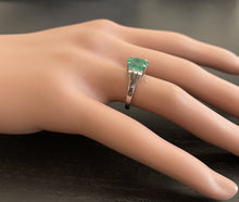Load image into Gallery viewer, 2.20 Carats Natural Emerald and Diamond 14K Solid White Gold Ring