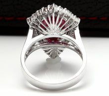 Load image into Gallery viewer, 8.70 Carats Impressive Natural Red Ruby and Diamond 14K White Gold Ring