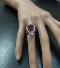 Load image into Gallery viewer, 8.70 Carats Impressive Natural Red Ruby and Diamond 14K White Gold Ring