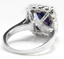 Load image into Gallery viewer, 5.80 Carats Natural Very Nice Looking Tanzanite and Diamond 14K Solid White Gold Ring