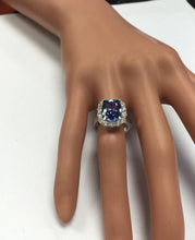 Load image into Gallery viewer, 5.80 Carats Natural Very Nice Looking Tanzanite and Diamond 14K Solid White Gold Ring