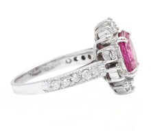 Load image into Gallery viewer, 4.70 Carats Natural Tourmaline and Diamond 14K Solid White Gold Ring