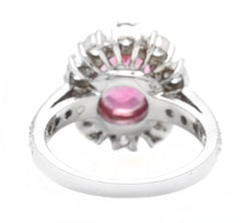 Load image into Gallery viewer, 4.70 Carats Natural Tourmaline and Diamond 14K Solid White Gold Ring