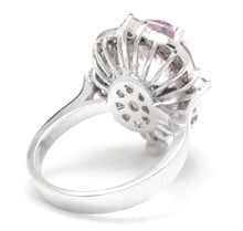 Load image into Gallery viewer, 7.00 Carats Natural Kunzite and Diamond 14K Solid White Gold Ring