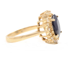 Load image into Gallery viewer, 4.80 Carats Natural Sapphire and Diamond 14K Solid Yellow Gold Ring