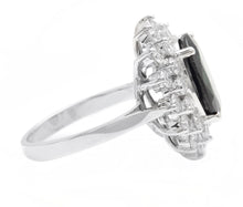 Load image into Gallery viewer, 7.50Ct Natural Blue Sapphire and Natural Diamond 14K Solid White Gold Ring