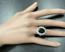 Load image into Gallery viewer, 7.50Ct Natural Blue Sapphire and Natural Diamond 14K Solid White Gold Ring