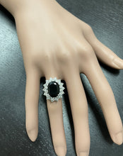 Load image into Gallery viewer, 7.50Ct Natural Blue Sapphire and Natural Diamond 14K Solid White Gold Ring