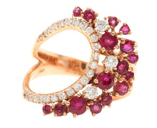 Load image into Gallery viewer, 1.80Ct Natural Ruby and Diamond 14K Solid Rose Gold Ring