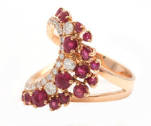 Load image into Gallery viewer, 1.80Ct Natural Ruby and Diamond 14K Solid Rose Gold Ring