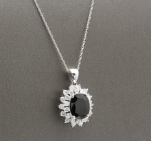 Load image into Gallery viewer, 7.30Ct Natural Sapphire and Diamond 14K Solid White Gold Necklace