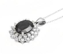 Load image into Gallery viewer, 7.30Ct Natural Sapphire and Diamond 14K Solid White Gold Necklace
