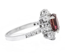 Load image into Gallery viewer, 2.80 Carats Natural Tourmaline and Diamond 14K Solid White Gold Ring