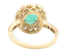 Load image into Gallery viewer, 2.50Ct Natural Emerald and Diamond 14K Solid Yellow Gold Ring