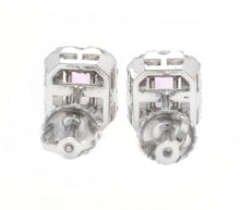 Load image into Gallery viewer, 1.05Ct Natural Pink Sapphire and Diamond 14K Solid White Gold Stud Earrings