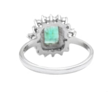 Load image into Gallery viewer, 1.45 Carats Natural Emerald and Diamond 14K Solid White Gold Ring