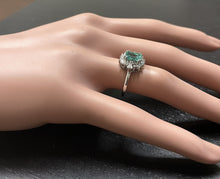 Load image into Gallery viewer, 1.45 Carats Natural Emerald and Diamond 14K Solid White Gold Ring