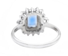 Load image into Gallery viewer, 1.45 Carats Natural Tanzanite and Diamond 14K Solid White Gold Ring