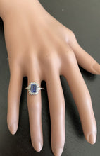 Load image into Gallery viewer, 1.45 Carats Natural Tanzanite and Diamond 14K Solid White Gold Ring