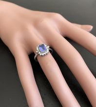Load image into Gallery viewer, 1.45 Carats Natural Tanzanite and Diamond 14K Solid White Gold Ring