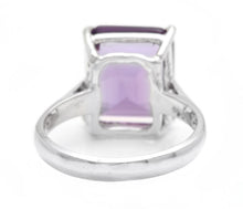 Load image into Gallery viewer, 5.50Ct Natural Amethyst 14K Solid White Gold Ring
