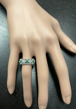 Load image into Gallery viewer, 0.70 Carats Natural Emerald and Diamond 14K Solid White Gold Ring