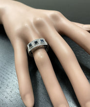 Load image into Gallery viewer, 1.20Ct Natural Blue Sapphire and Natural Diamond 14K Solid White Gold Ring