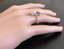 Load image into Gallery viewer, 2.20Ct Natural London &amp; Swiss Blue Topaz and Diamond 14K Solid White Gold Ring