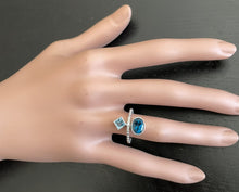 Load image into Gallery viewer, 2.20Ct Natural London &amp; Swiss Blue Topaz and Diamond 14K Solid White Gold Ring