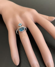 Load image into Gallery viewer, 2.20Ct Natural London &amp; Swiss Blue Topaz and Diamond 14K Solid White Gold Ring