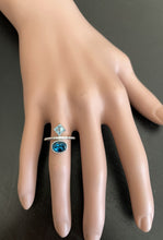 Load image into Gallery viewer, 2.20Ct Natural London &amp; Swiss Blue Topaz and Diamond 14K Solid White Gold Ring