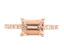 Load image into Gallery viewer, 2.00 Carats Natural Morganite and Diamond 14K Solid Rose Gold Ring